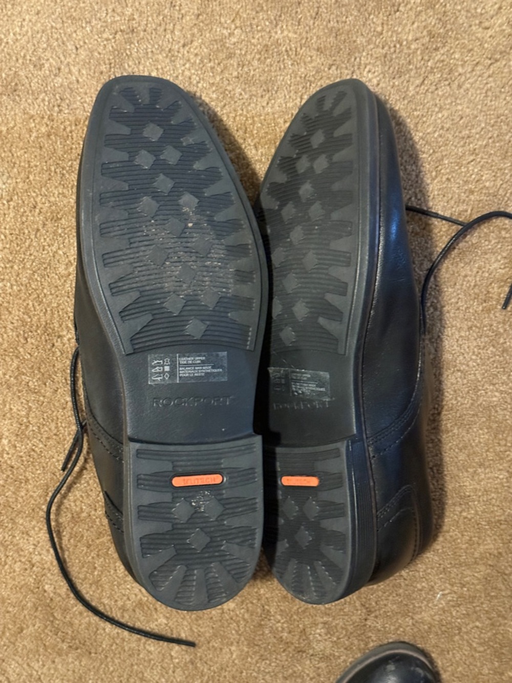 Rockport Black Leather Lace-Up Oxfords with Red Interior Accents - Picture 2 of 3
